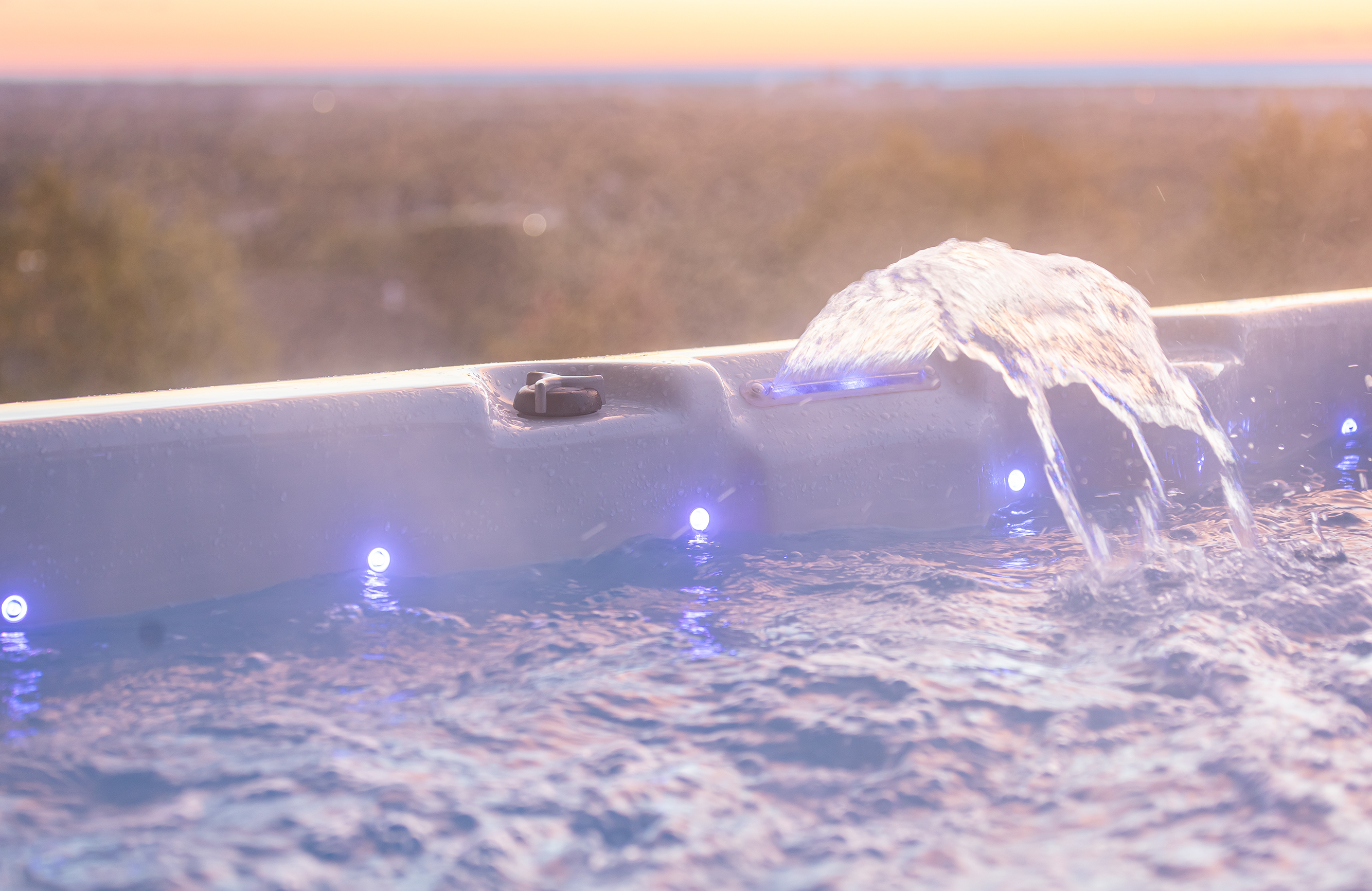 Cascading Waterfall of a Great Lakes Swim Spa